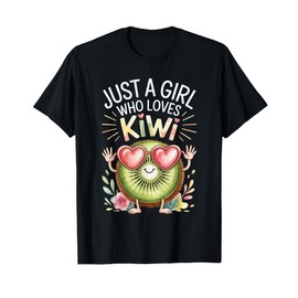 Cute Just A Girl Who Loves Kiwi Colorful Fruit Girls T-Shirt
