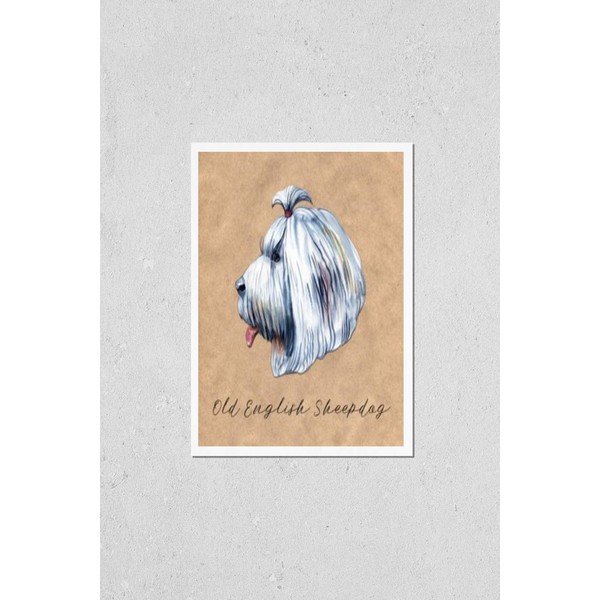 Wall Art Poster Print of Portrait Cute Dog Isolated on