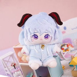 KIRA KIRA Genshin Ganyu Plushie with One Set Clothes 20cm/7.8’’ Anime Game Figure Soft Stuffed Genshin Impact Ganyu Dress Up Plush Doll Cosplay Props Collection (Ganyu)