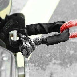 Soft Shackle Synthetic Rope 12mm*56cm Max Capacity 17t Synthetic Fiber Protective Recovery Rope for Sailing SUV ATV 4X4 Truck Jeep (Gray)