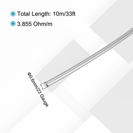 sourcing map 23 Gauge/0.6 mm Nichrome 80 Cr20Ni80 Heating Resistance Wire 33ft High Temperature for Electronic Components Repairing, Black