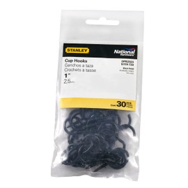 National Hardware N119-729 2023 Cup Hooks in Black, 1", 30 piece