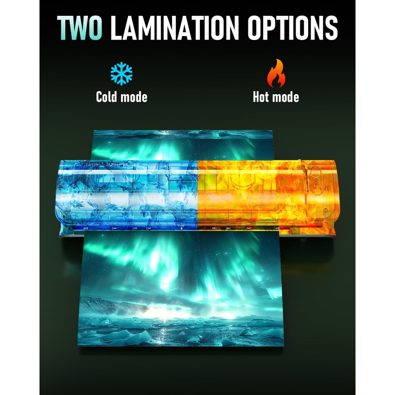 Qfun Laminator Machine 11x17 Cold Thermal Laminator，13 inch Laminating Machine