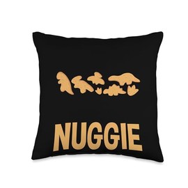 Dino Chicken Nugget Pillow Set Stuffed Animal Chicken Keychain Dino Nugget Lover Throw Pillow, 16x16, Multicolor