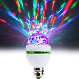 LED Ball Bulb Lamp, 3W E27 LED RGB  Rotating Stage Bulb Voice Auto Rotating Stage Light(1 pcs) - Color: Rgb-1pcs