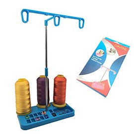 YEQIN Thread Spool Holder Stand- 3 Spools Holder for Domestic (Home-Base) Embroidery and Sewing Machines - Four Colors for Choices (Blue)