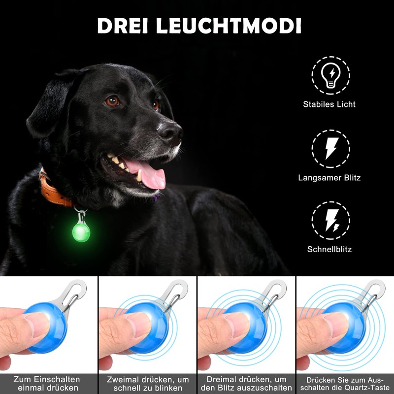 Faburo 6pcs Dog Light Pendant Safety Clip-On LED Light 3