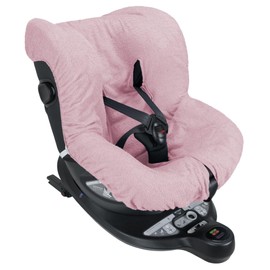 Babysanity Soft Universal Car Seat Cover 0/18 Double 100% Cotton Terry Cloth - Washable Seat Cover with Belt Openings - Made in Italy - Pink