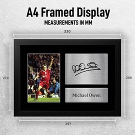 HWC Trading FR A4 Michael Owen Liverpool Gifts Printed Signed Autograph Picture for Fans and Supporters - A4 Framed