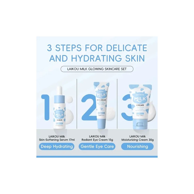 Laikou Milk Skincare Set 5pcs Facial Skin Moisturizing