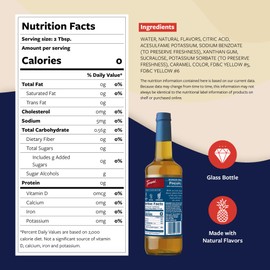Torani Sugar Free Syrup, Pineapple Flavored Syrup for Drinks, Zero Calorie, Glass Bottle with Pump Included, 25.4 Fl Oz