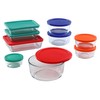 Pyrex Pyrex 1110608 781147970080 18piece glass food storage set with