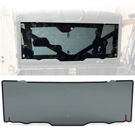 KUAFU Rear Windshield Window Compatible With 2013-2023 Polaris Ranger XP 900/XP1000 2014-2023 900/1000 CREW 2015-2016 XP 570 FULL SIZE/CREW Rear Windscreen Back Window Dust Panel Smoke Tinted