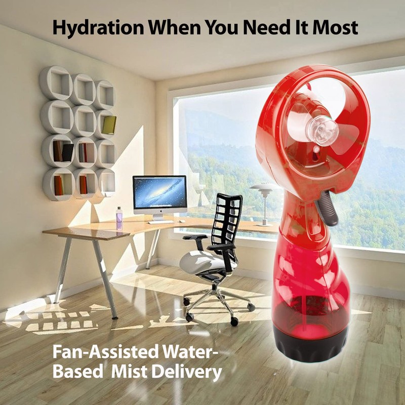 VFM - Red Cooling Mist Fan With Lanyard