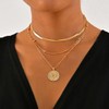 Reaky Boho Layered Necklaces Gold Coin Choker Necklace 3 Pcs
