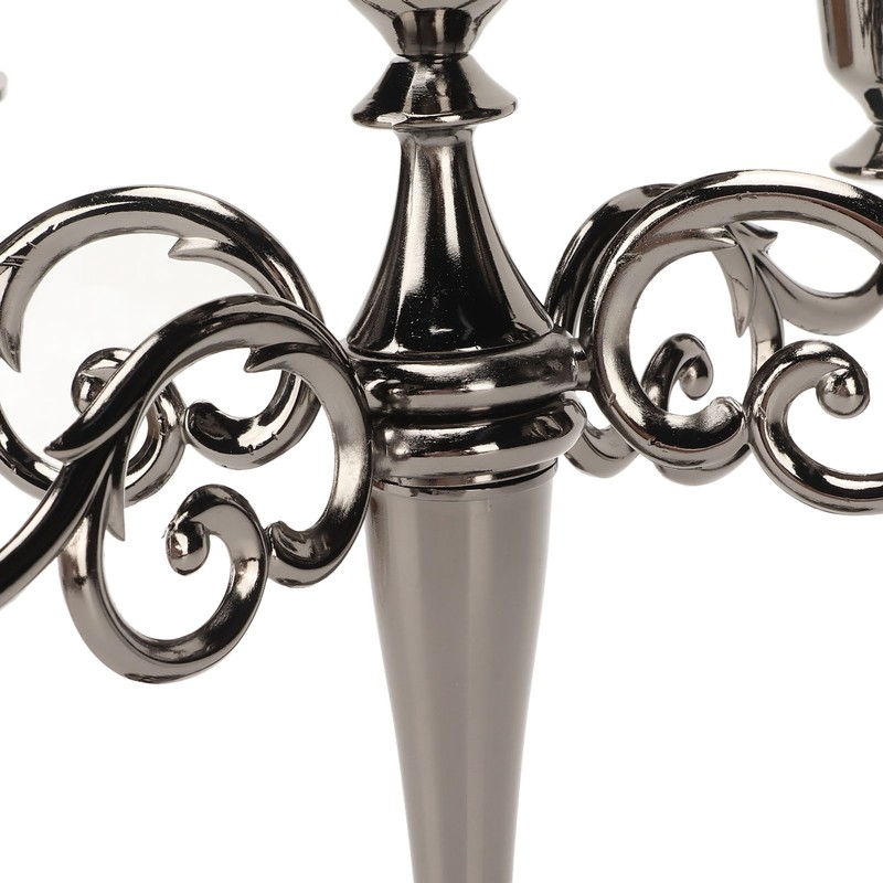 Metal Candelabra Black 5 Arms Elegant Colorfast Stable Wide Base