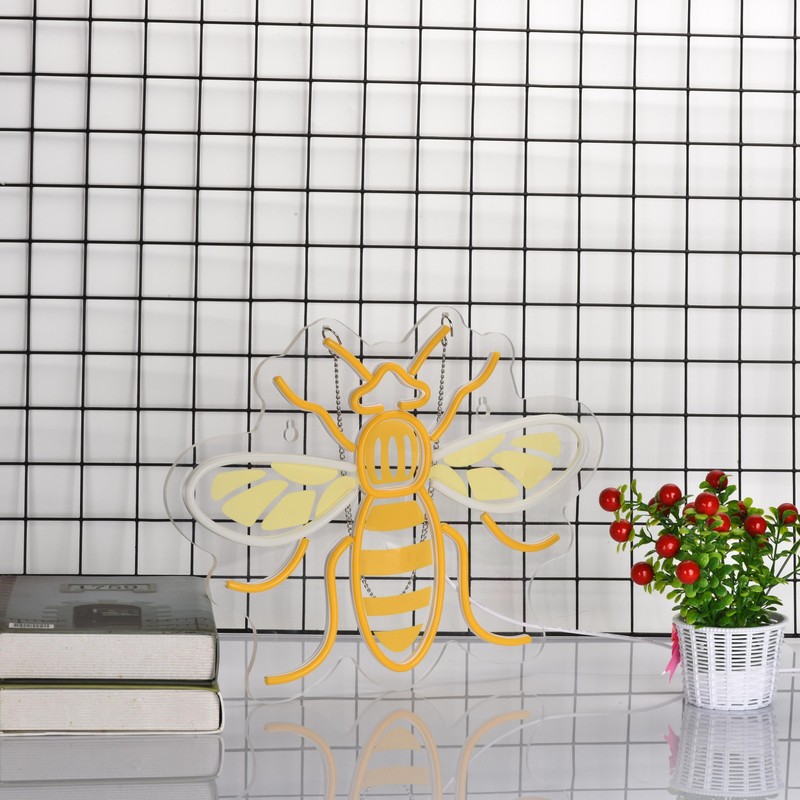 Bee Neon Sign for Wall Décor with Dimmable Switch LED