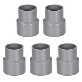 TOP-VIGOR 5Pcs PVC DWV Reducing Coupling, 40mm x 50mm Socket Pipe Fitting Adapter Connector, Duct Reducer Pipe Fitting for Water Supplies Build, Gray