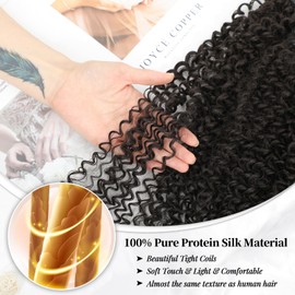 Curly Clip in Hair Extensions, Urbeauty Pink Mango 6 PCS 100% Pure Protein Silk Kinky Curly Hair Extensions Clip Ins for Black Women Hair Soft Natural Durable Light Long Lifespan