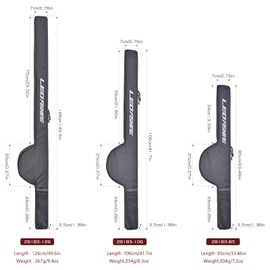 LEOFISHING Portable Fishing Rod Case Folding Fishing Pole Bag Fishing Pole Tackle Protective Cover Case Fishing Spinning Rod Bag Special Design for Fishing Poles with Reels 3 Size (Big)