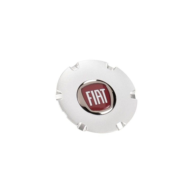 Fiat Original Hub Cap Wheel Centre Cap Silver Red Logo