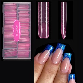 Square Nail Dual Forms for Poly Gel Builder Gel Acrylic Nail Extension,SITELENABY XL,XXL,3XL Square Reusable Nail Forms Pedicure Supplies, 14 Sizes 140Pcs for Nail Art Salon Pedicure & DIY