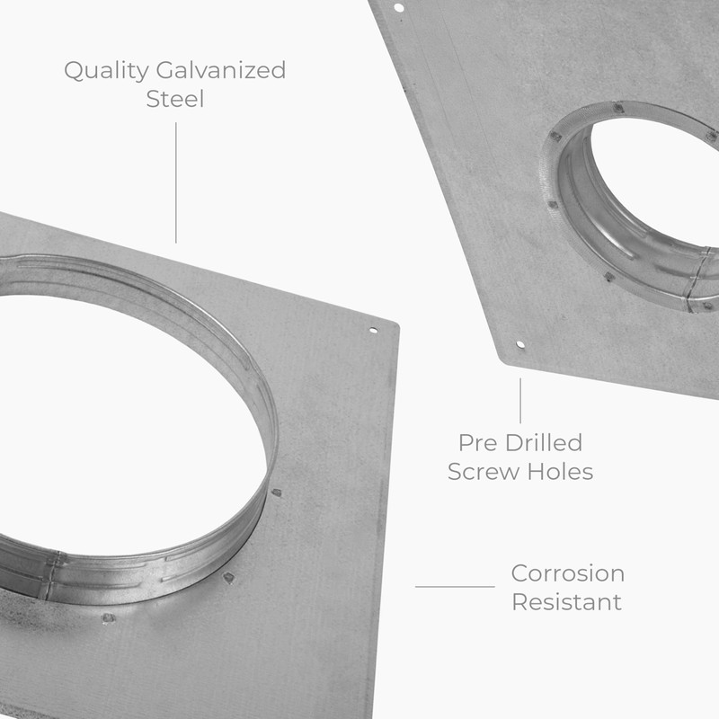 HVAC OV 8" Inch Dryer Vent Wall and Ceiling Plate