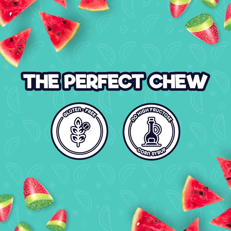 ChewzMe Watermelon Gummies, Sour Gummy Candy, 6 oz (Pack of