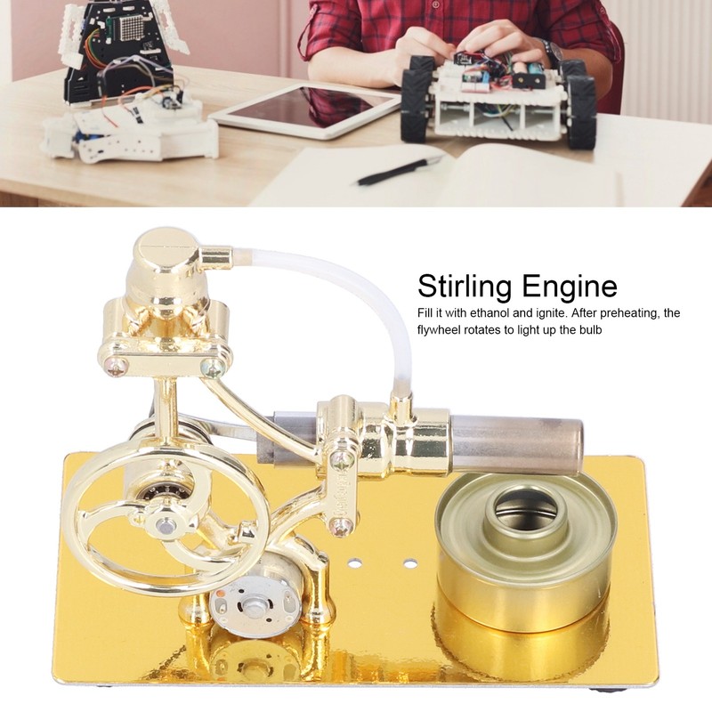 Mini Stirling Engine Model Miniature Steam Power Motor Educational Physical