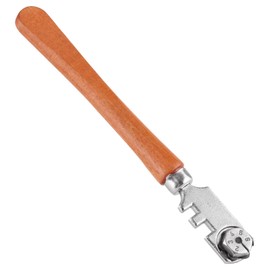 Glass Cutting, 130MM Professiona Roller Glass Cutter Six Wheel Metal Wheel Craft Cutting Kit Tool with Wooden Handle, Glass Cutting Tools