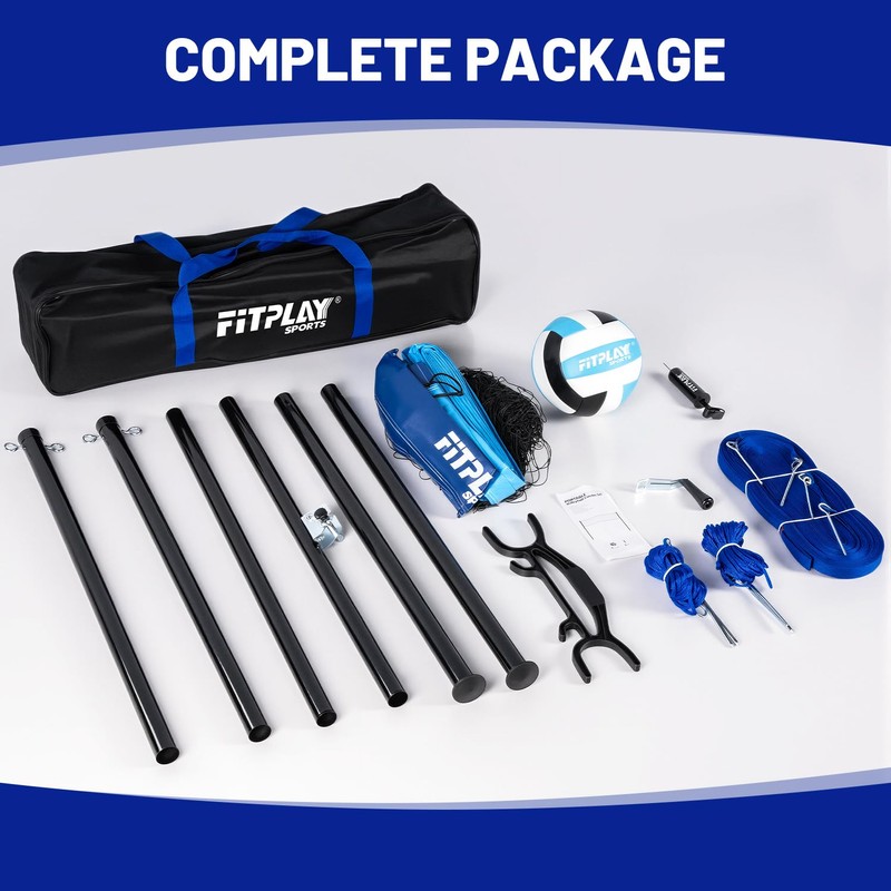 Outdoor Portable Volleyball Net Set with Anti-Sag Winch System