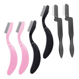 WOONEKY Professional Eyebrow Combs Stainless Steel Spoolie Eyelash Grooming Tool Handle