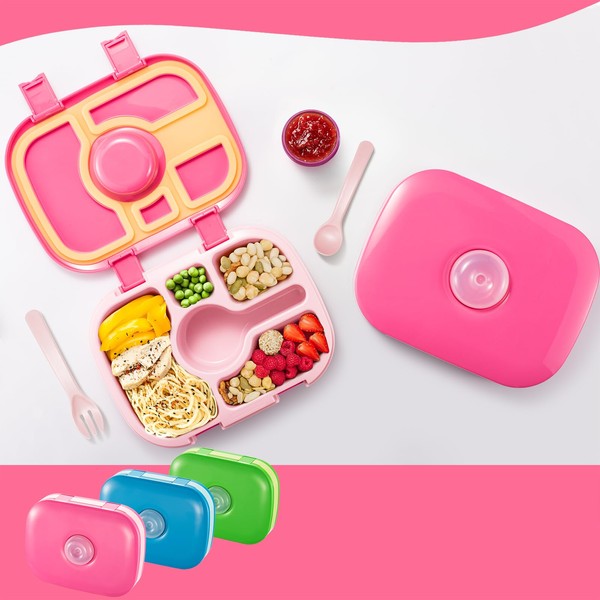 Qobobo® Lunch Box with Compartments, BPA-Free, Lunch Box with 5