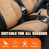 Sport Series 2Pcs Leatherette Car Front Row Seat Covers Beige&Black,Universal
