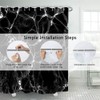 Uiiooazy Black Shower Curtain, Black Marble with White Lines Crack