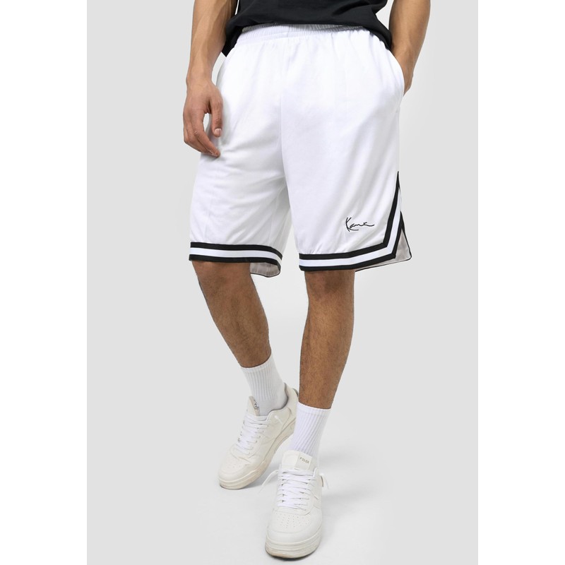 Karl Kani Men's Signature Mesh Shorts, white / black, XXL