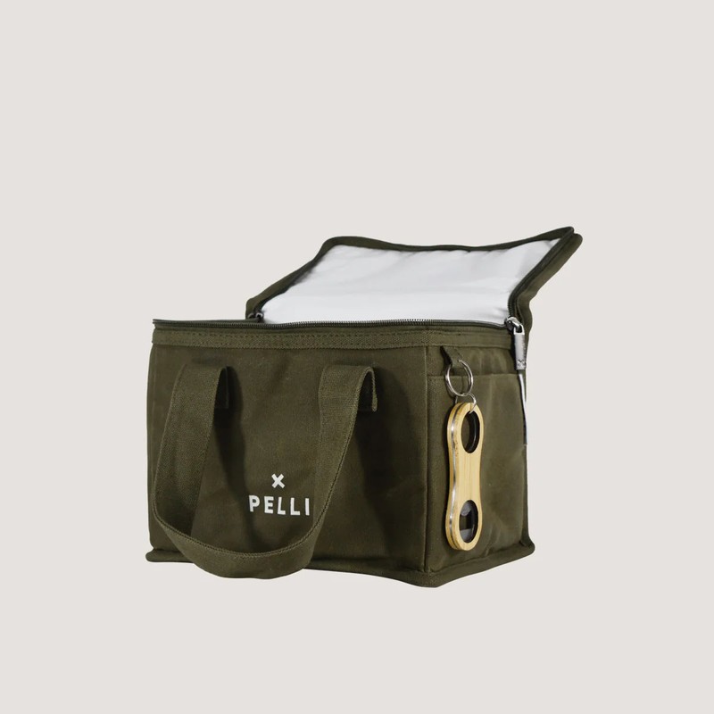 Pelli Lunch Squared Waxed Canvas Insulated Lunch Bag, Ginger