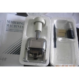 Economy Auto Numbering Machine, 7 Wheels, Pre-Inked