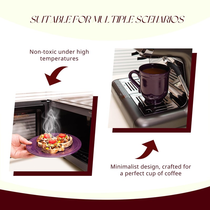 HomeVss, Pearl Dots Stoneware Dinnerware Set (20pc Set, Purple)