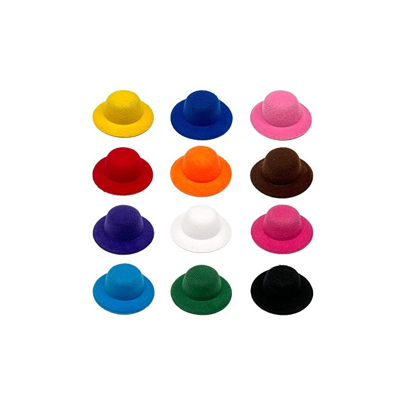 ASUNFO 12 Pcs Mini Top Hat Tiny Miniature Felt Hat