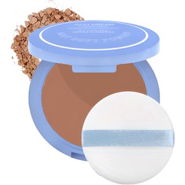 Polvo Compacto Control de Aceite, Fijador Mate Suave y Flawless, Acabado Duradero y Resistente al Agua con Espejo, Base para Control de Brillo en Maquillaje (#06-MARRÓN CANELA)
