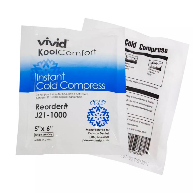 VIVID Instant Cold 5”x6” Reusable Gel Ice Packs - Hot
