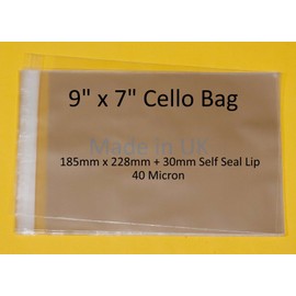 celloexpress celloexpress JW Magazine/Brochure 9" x 7" Cellophane Display Bags Self Seal - 185mm x 228mm + 30mm Flap 40 Micron - Pack of 250