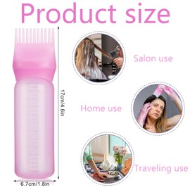 lylqmy Hair Dye Brush Bottle Hair Root Comb Applicator Bottles Hair Dye Tools Applicator Brush Bottles for Salon (pink)