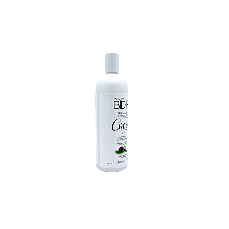 Anven Bidiip Shampoo Hidratante Coco y Macadamia para Cabello Seco