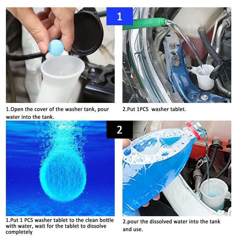 ASUBHA 50PCS Car Windshield Washer Fluid Tablets, Windshield Wipe Fluid,