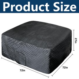 Tlswshsy 72''x27'' Square Insulated Inflatable Hot Tub Thermal Cover, Energy Efficient Hot Tub Cover with Zipper Door, Inflatable Hot Tub Full Coverage for Keeping Warm Extra Insulation and Dustproof