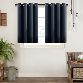 MRTREES Blackout Curtains Panels for Bedroom Thermal Insulated Black Out Curtain Drapes for Living Room Darkening Grommet Top Triple Weave Window Curtains Treatment 2 Panels, 52x45 Inches, Navy Blue