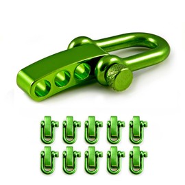 Set of 10 Stainless Steel Shackle Screw Adjustable, High Quality For Paracord Bracelets Cords and Lizard, Metallic Green, Colour: Green – Brand Ganzoo