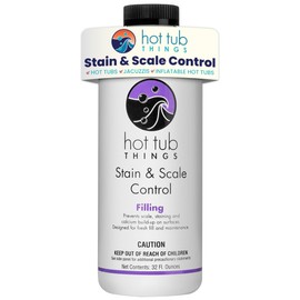 Hot Tub Things Stain & Scale Control, Metal & Mineral Remover for Hot Tubs, Spas & Pools, Prevents Scale Buildup, Protects Plumbing & Heater, Works with All Sanitizers, 32 Ounce